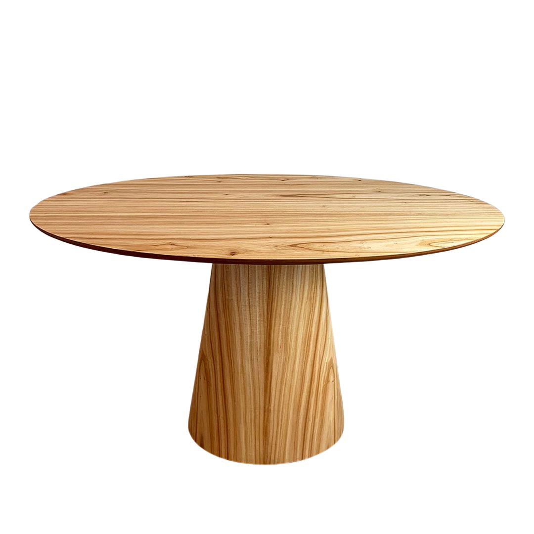 Mesa de Jantar Cone Oval 160x90 cm Tampo Cinamomo Base Cinamomo