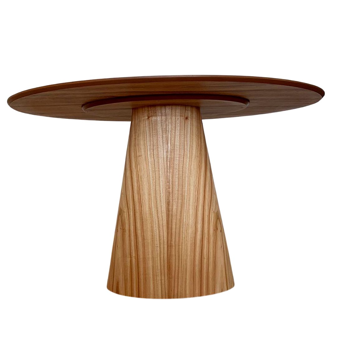 Mesa de Jantar Cone Oval 160x90 cm Tampo Cinamomo Base Cinamomo