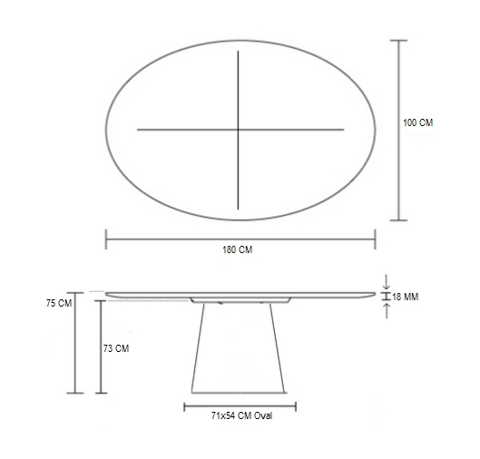 Mesa de Jantar Cone Oval 180x100 cm Tampo Madeira Freijó Base Madeira Freijó