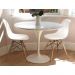 Mesa de Jantar Tulipa Saarinen Redonda 100 cm  + Vidro Temperado- Laqueada