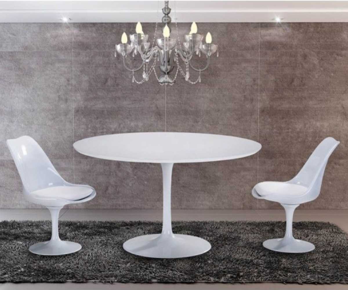 Mesa de Jantar Tulipa Saarinen Redonda 110 cm - Laqueada