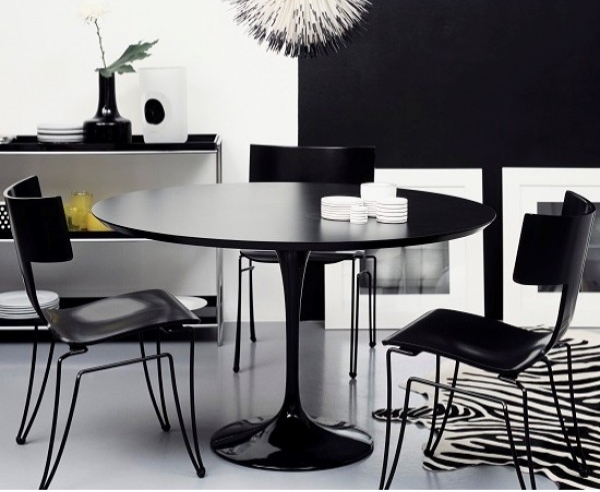 Mesa de Jantar Tulipa Saarinen Redonda 80 cm - Laqueada