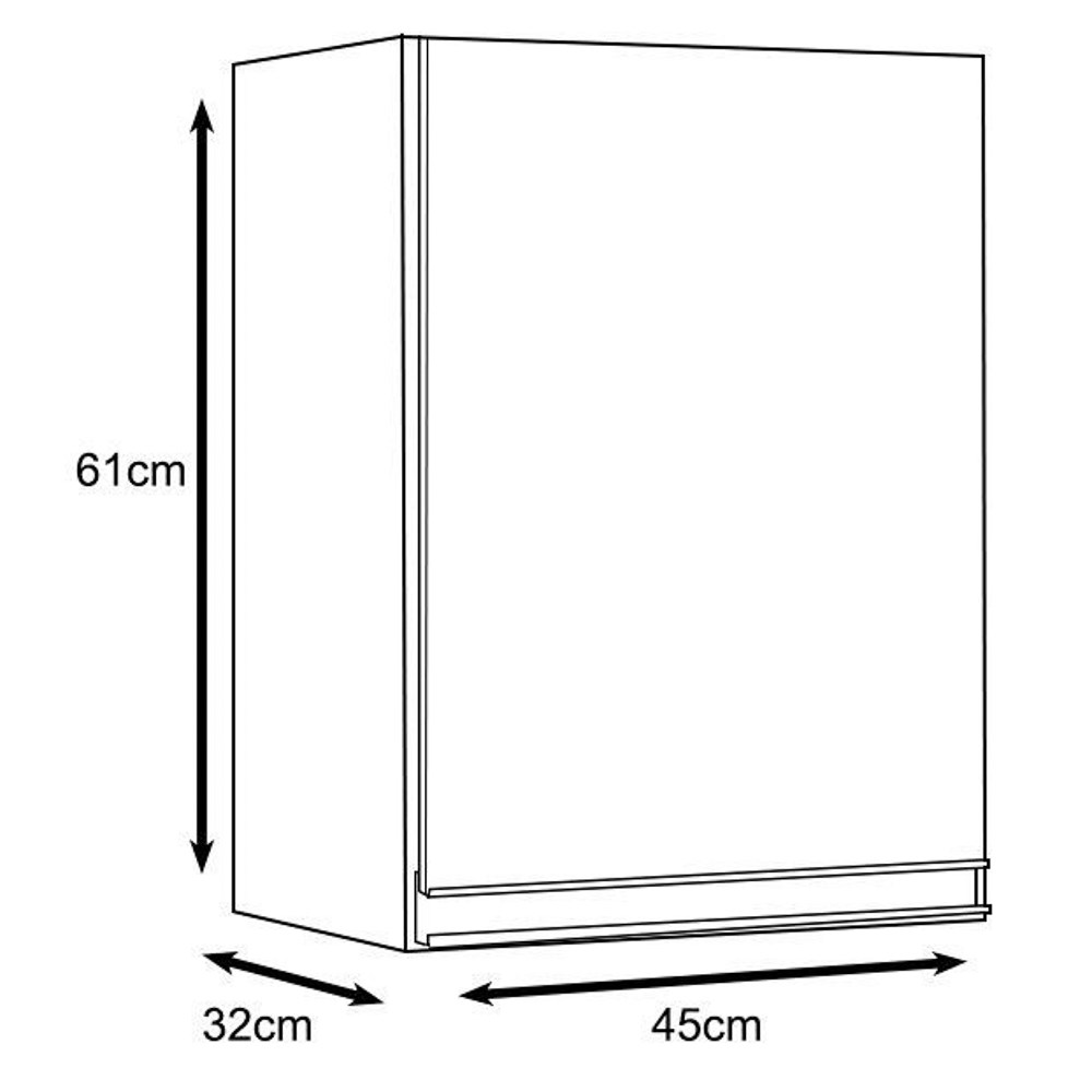 Armário Aéreo Karen 45cm 1 Porta Nature/Off White - SSX Multicoisas