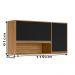 Armario Aereo 2 Portas 119cm 1950 Nature Preto Fosco PLLA
