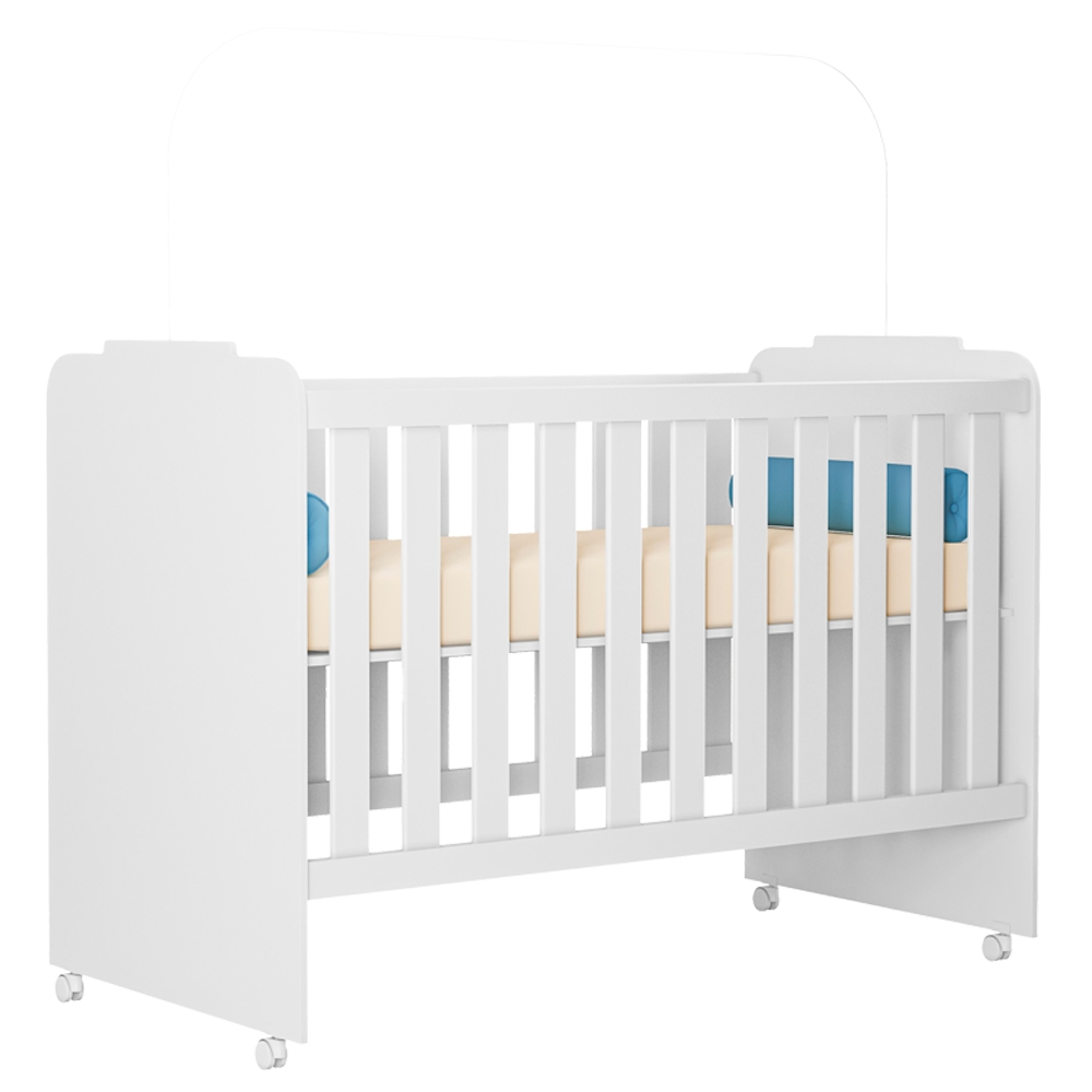 Berço Em MDF Com Rodizios 3450 Branco PLLA