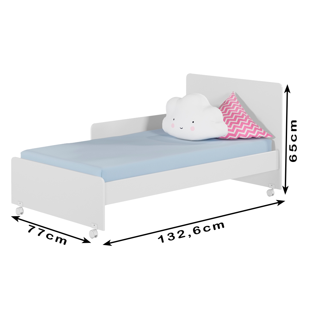 Berço Mini Cama 2 em 1 Com Rodizios 3200 Branco PLLA