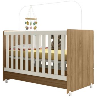 Berço Mini Cama 2 em 1 Encanto Nature Off White PLLA