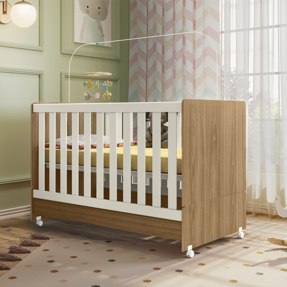 Berço Mini Cama 2 em 1 Encanto Nature Off White PLLA