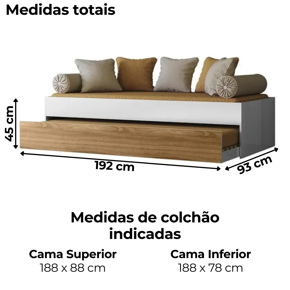 Bicama Solteiro Flex 3800 Branco Nature PLLA