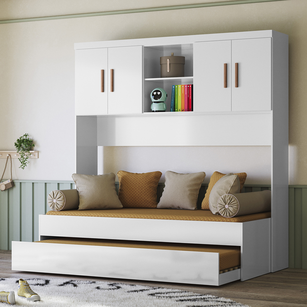 Bicama com Ponte 4 Portas Flex 3842 Branco Nature PLLA