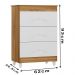 Comoda 3 Gavetas 93cm 4100 Nature Branco PLLA