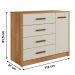 Comoda Infantil 04 Gavetas 01 Porta 4250 Nature Off White PLLA