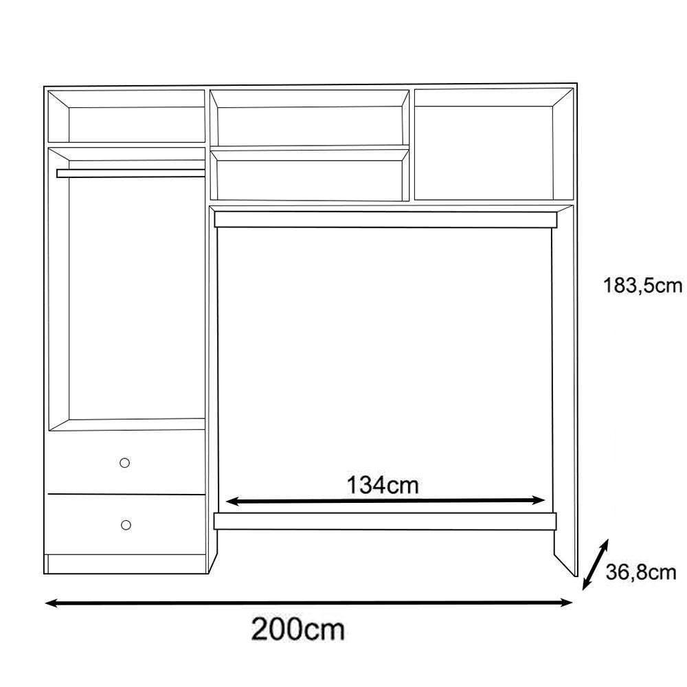 Conjugado Infantil 4 Portas 200 cm 9250 Branco PLLA