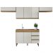 Cozinha Modulada 7 Portas 3 Gavetas 269cm Nature Off White PLLA