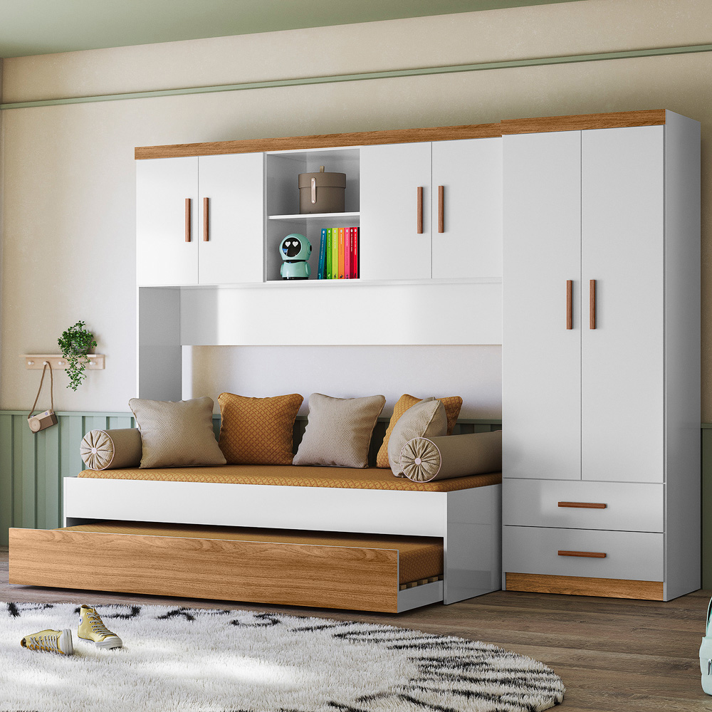 Dormitorio Infantil 3 Peças Flex 990180 Branco Nature PLLA