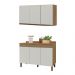 Kit Armário Aéreo e Balcão Karen 119 CM Nature/Off White - SSX Multicoisas