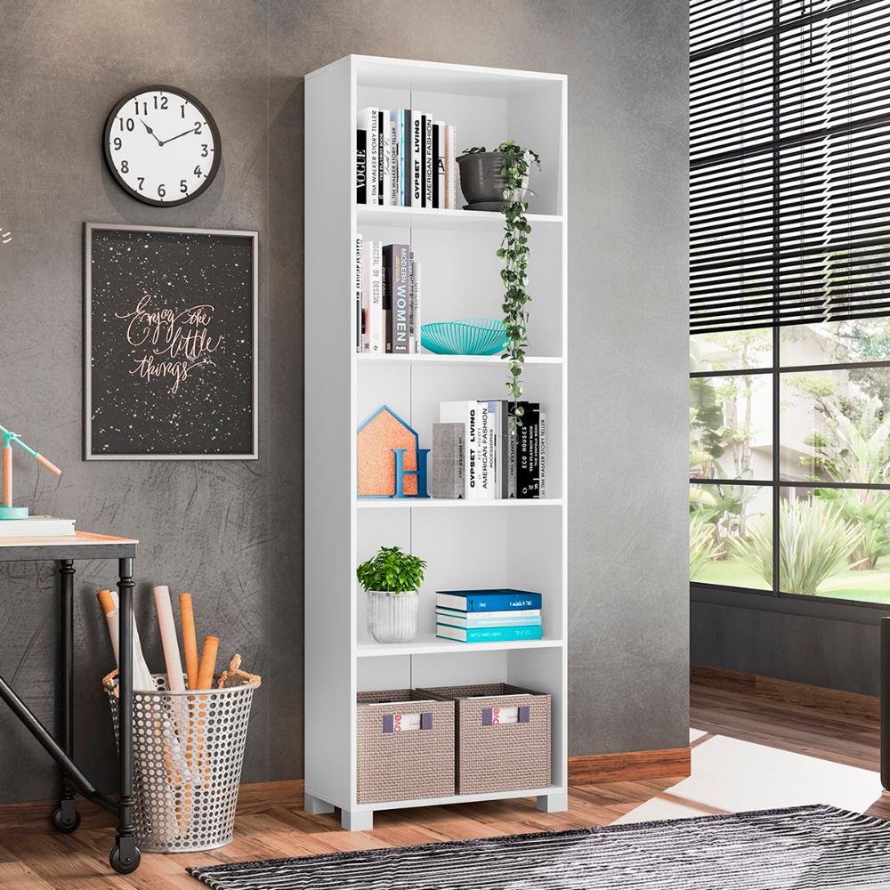 Livreiro  Organizador 4 Prateleiras Branco Firenze Kasa Sofá