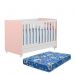 Berço Mini Cama Encanto Rosê/Branco com Colchão Baby Physical - Peternella Móveis 