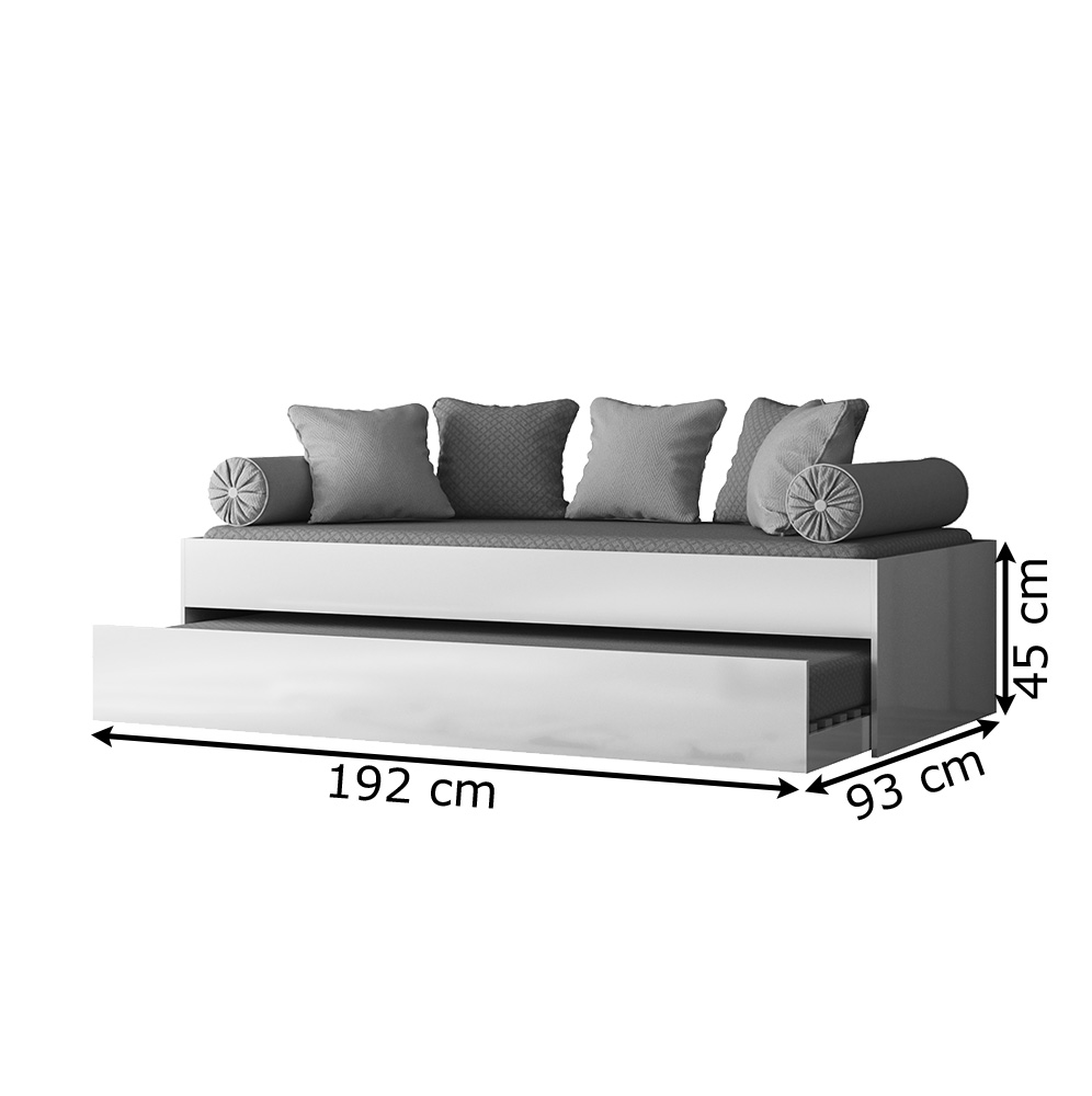Bicama Solteiro 192 cm Onix Branco Nature Flex PLLA