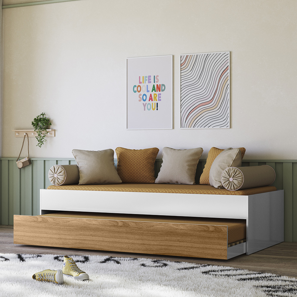 Bicama Solteiro 192 cm Onix Branco Nature Flex PLLA