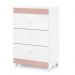 Cômoda Ternura 3 Gavetas - Rosê/Branco - Peternella Móveis