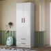 Guarda Roupa Infantil Ônix 2 Portas e 2 Gavetas Flex Branco - Peternella Móveis