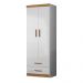 Guarda Roupa Infantil Ônix 2 Portas e 2 Gavetas Flex Nature/Branco - Peternella Móveis
