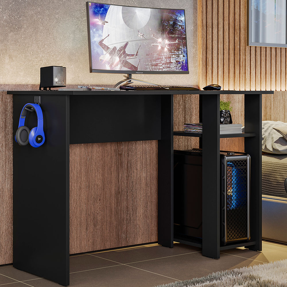 Mesa Gamer Slim Preto Fosco Texturizado PLLA