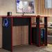 Mesa Gamer Slim Preto Fosco Texturizado Vermelho PLLA