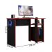 Mesa Gamer Slim Preto Fosco Texturizado Vermelho PLLA