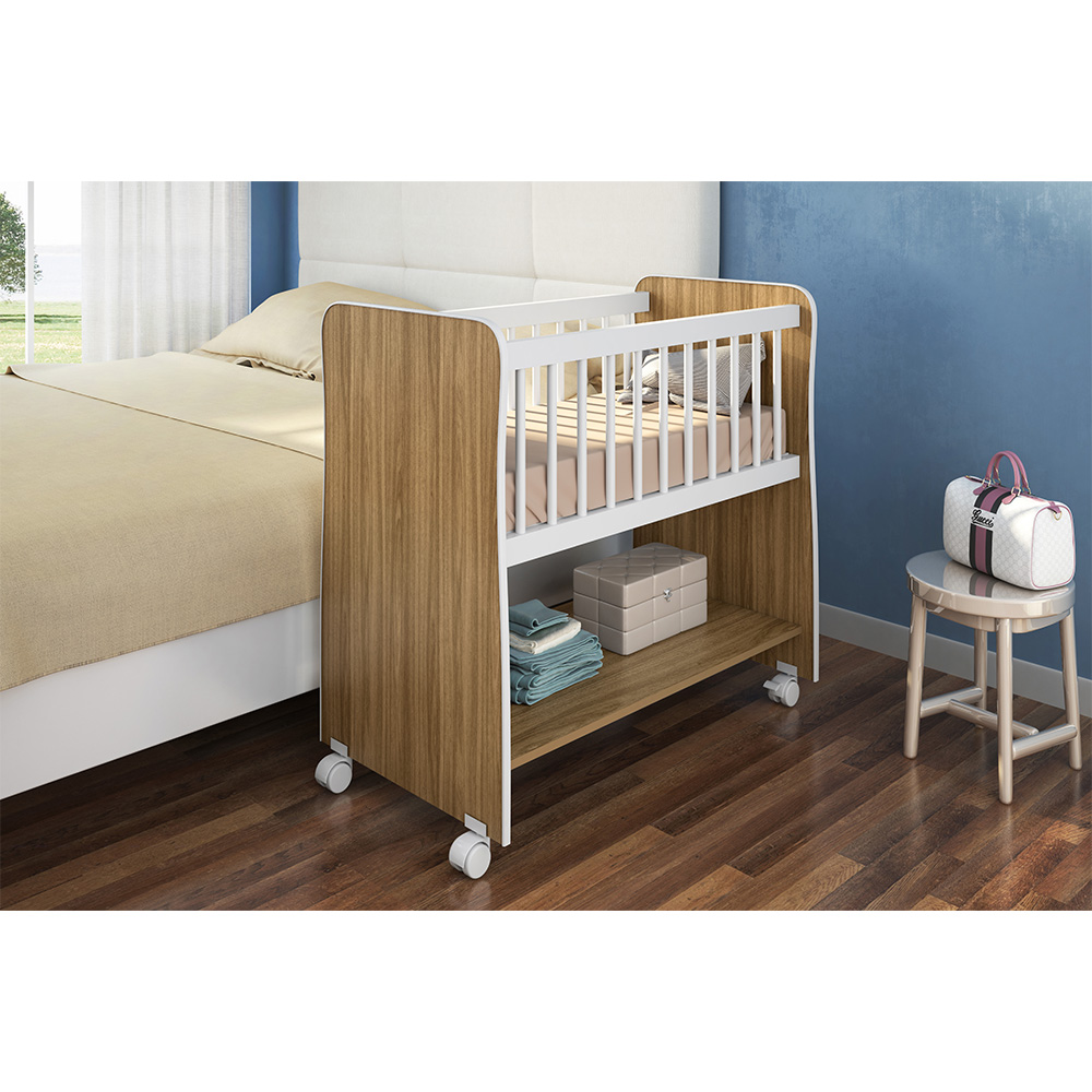 Mini Berço Móises Rubi com Colchão Peternella Nature/Branco - SSX Multicoisas