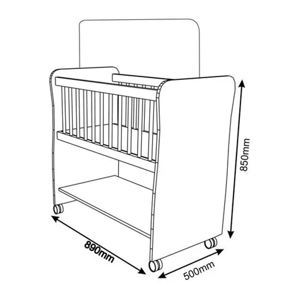 Mini Berço Móises Rubi com Colchão Peternella Nature/Branco - SSX Multicoisas