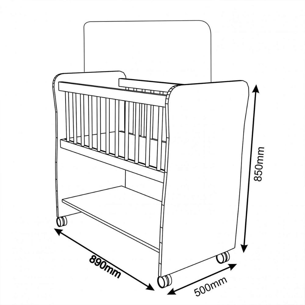 Mini Berço Nature/Branco Rubi Kasa Sofá