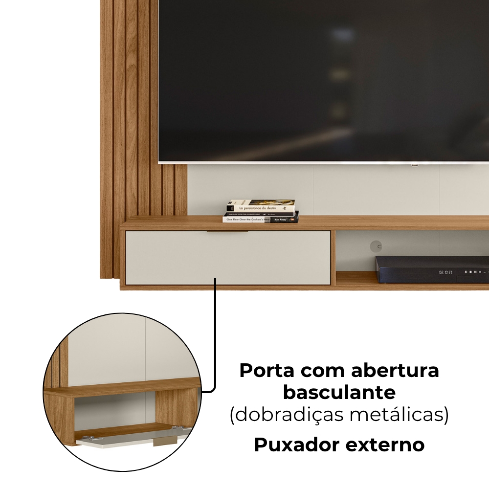 Painel Suspenso Para TV 65 Polegadas 5450 Nature Off White PLLA