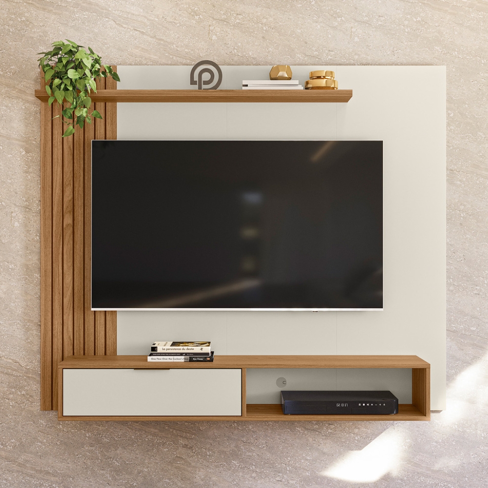 Painel Suspenso Para TV 65 Polegadas 5450 Nature Off White PLLA