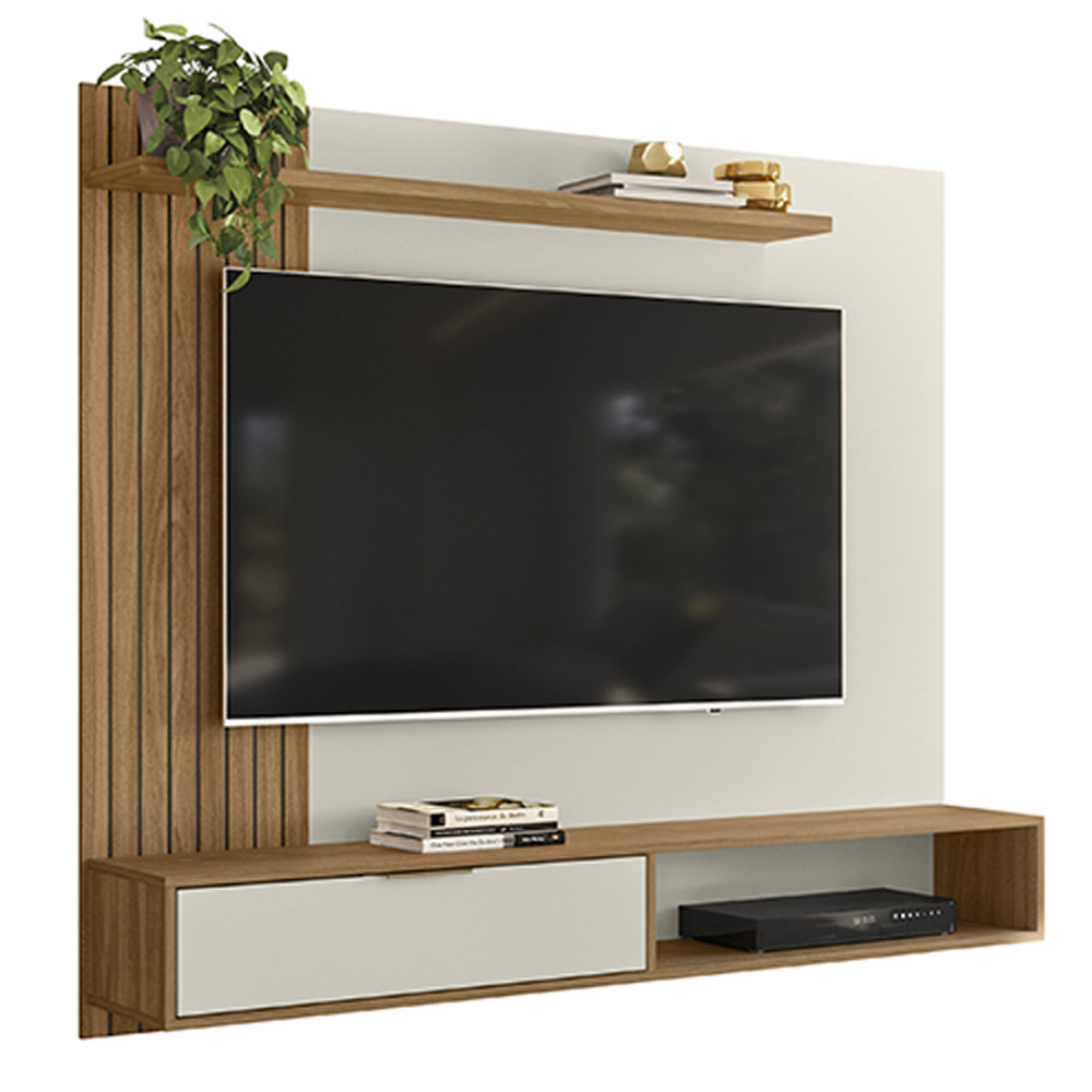 Painel TV 65" Berlim Nature Off White PLLA