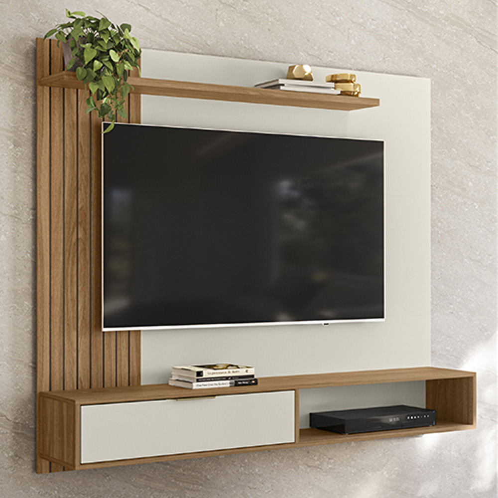 Painel TV 65" Berlim Nature Off White PLLA