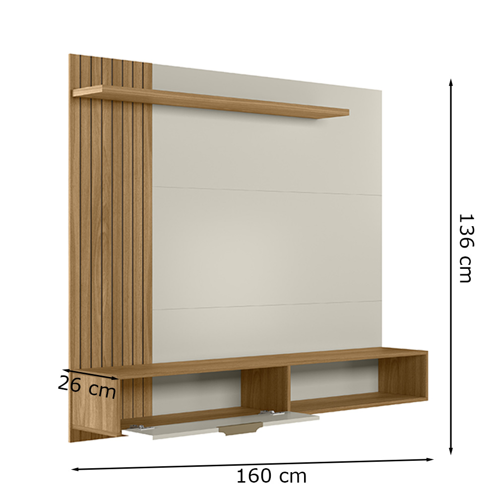 Painel TV 65" Berlim Nature Off White PLLA