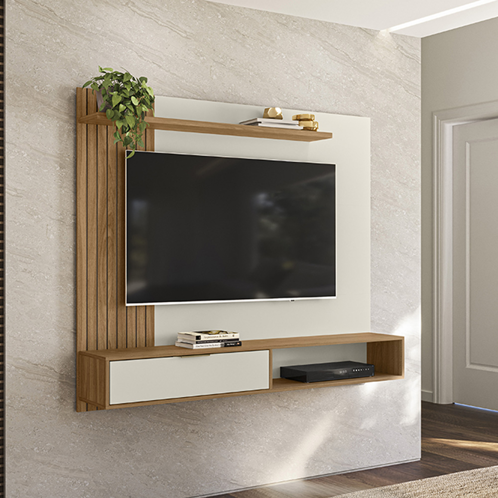 Painel TV 65" Berlim Nature Off White PLLA