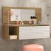 Penteadeira Suspensa Joy  Com Espelho Nature Off White PLLA