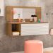 Penteadeira Suspensa Joy  Com Espelho Nature Off White PLLA