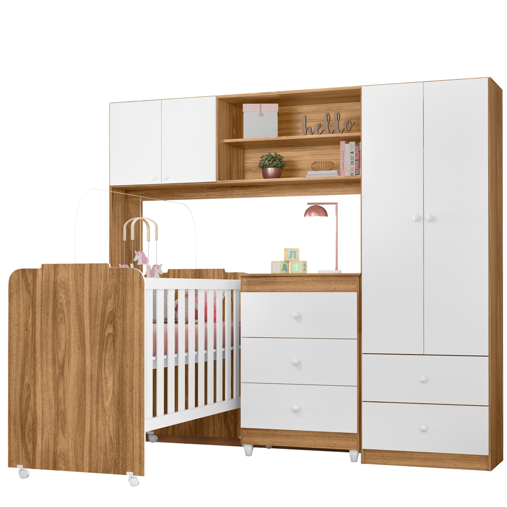 Quarto Infantil Completo 3 Peças 990160 Nature Branco PLLA