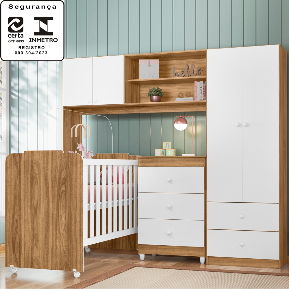 Quarto Infantil Completo 3 Peças 990160 Nature Branco PLLA