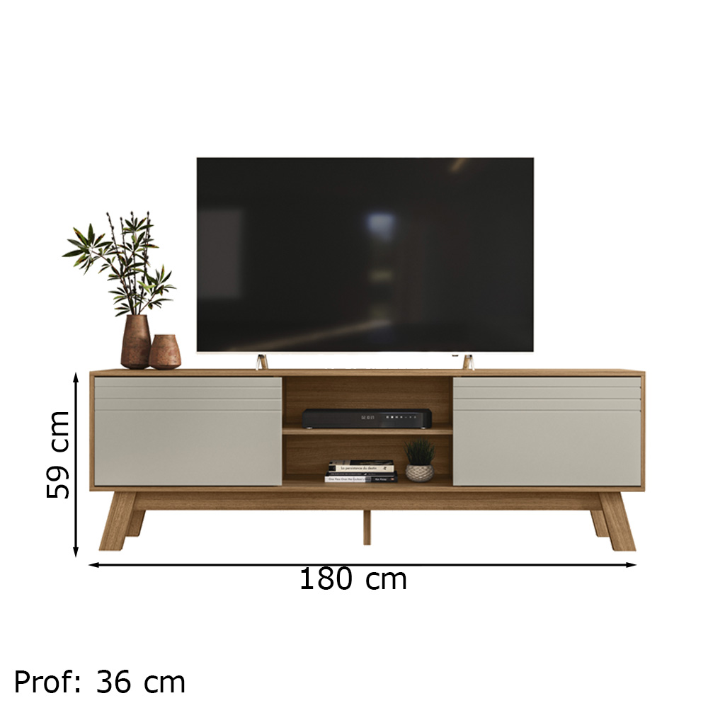 Rack Bancada Para TVs ate 70" Dubai Nature Off White PLLA
