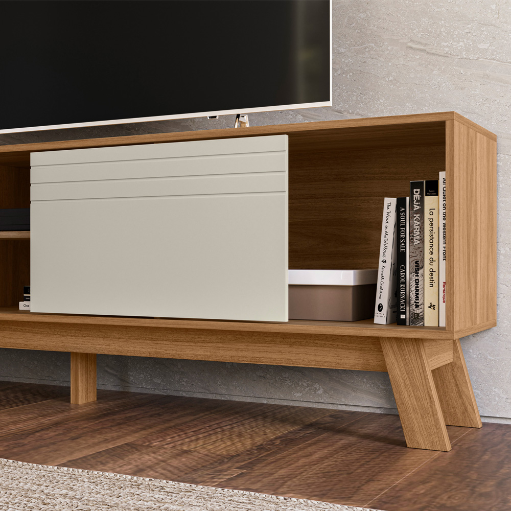 Rack Bancada Para TVs ate 70" Dubai Nature Off White PLLA