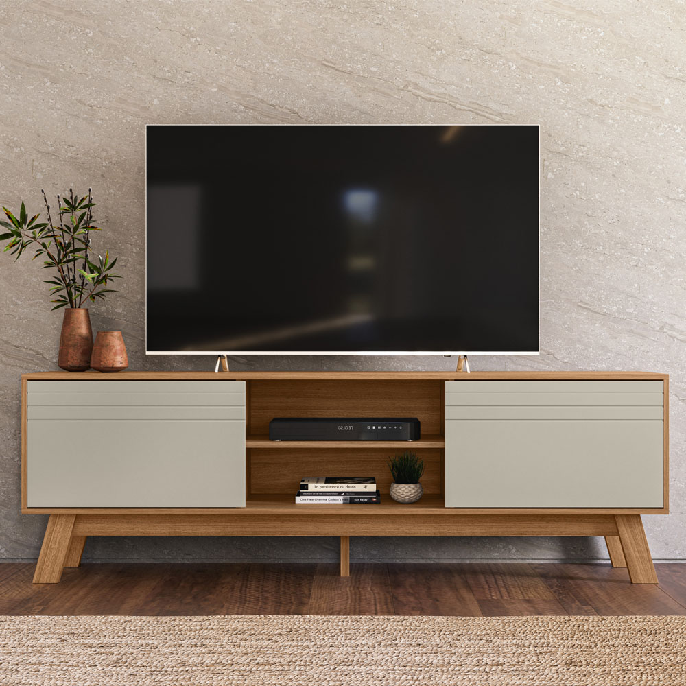 Rack Bancada Para TVs ate 70" Dubai Nature Off White PLLA