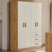 Roupeiro Infantil 9600 04 Portas 03 Gavetas Nature Off White PLLA