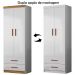 Roupeiro Infantil Flex 2 Portas 2 Gavetas 9100 Branco Nature PLLA