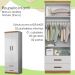 Roupeiro Infantil Flex 2 Portas 2 Gavetas 9100 Branco Nature PLLA