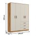 Roupeiro Perola 4P 3G Nature Off White PLLA